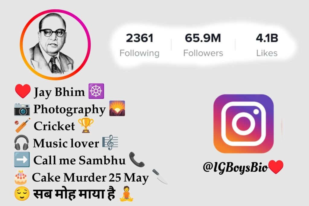 Attitude Jay Bhim Bio For Instagram with Emojis